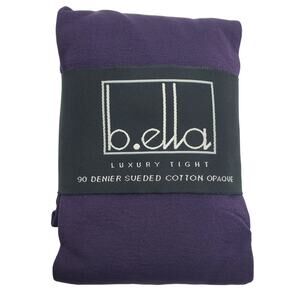 Sueded Cotton Opaque Tights SMALL Plum B.ella Erika Italian Hosiery NWT Purple